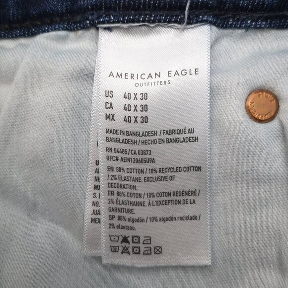 American Eagle Flex Men's Size 40/30 Medium Wash Zipper & Button Closure Jeans - Picture 10 of 16